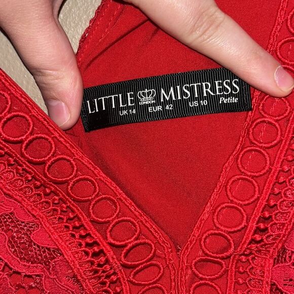 Women’s Petite ASOS Little Mistress Frilly Lace Mini  Dress homecoming formal - Picture 7 of 8